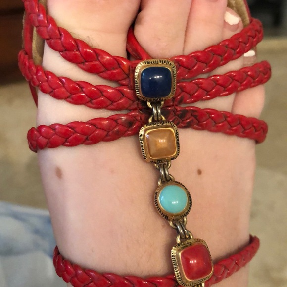 Chanel red patent sandals size 36 - Picture 3 of 8